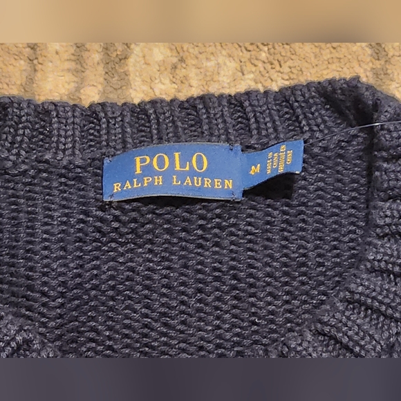 Polo Ralph Lauren 3D Bear Flag Crewneck Sweater. Size Med. Navy. RARE. NEW - Picture 5 of 8